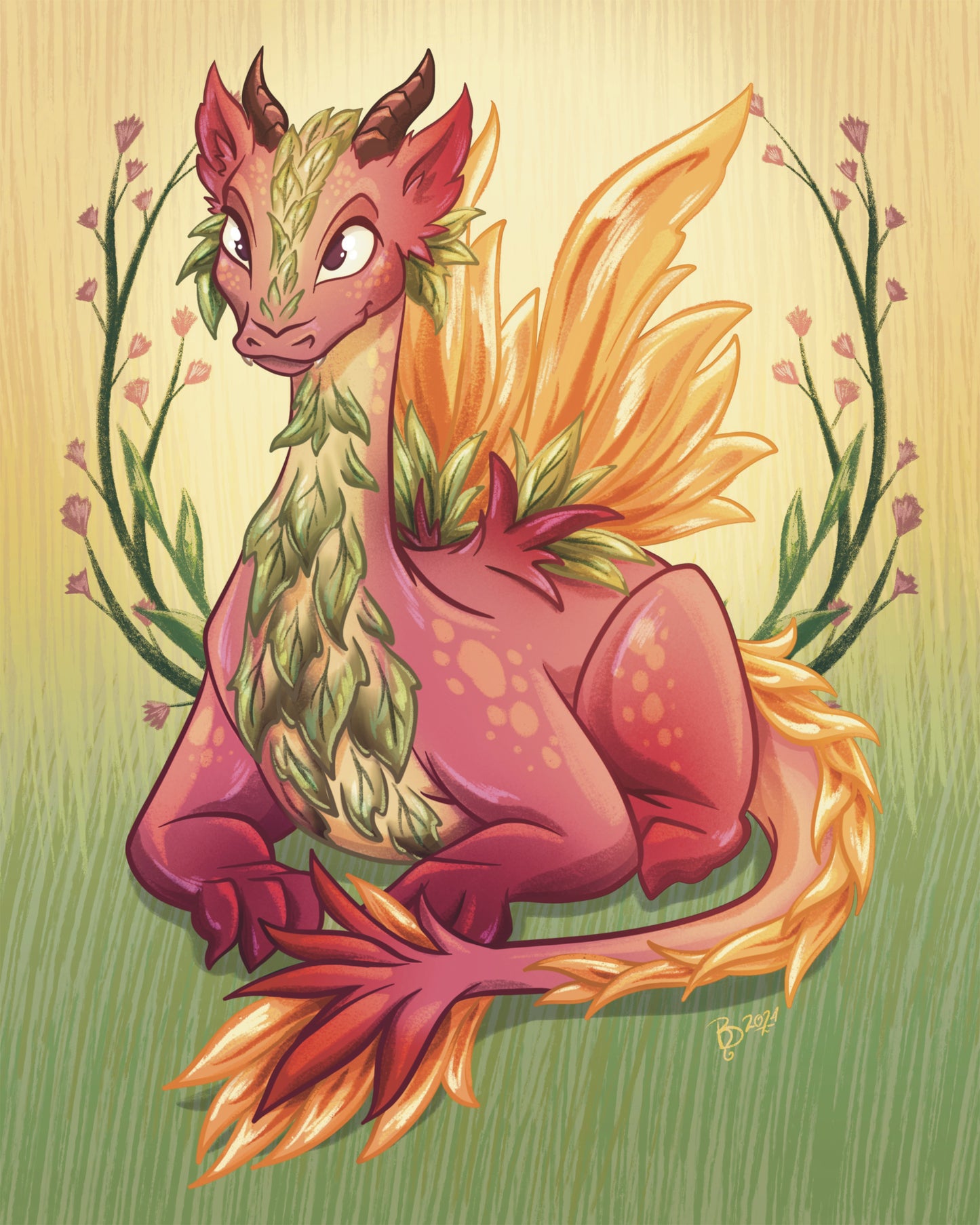 Flower Dragon - PRINT