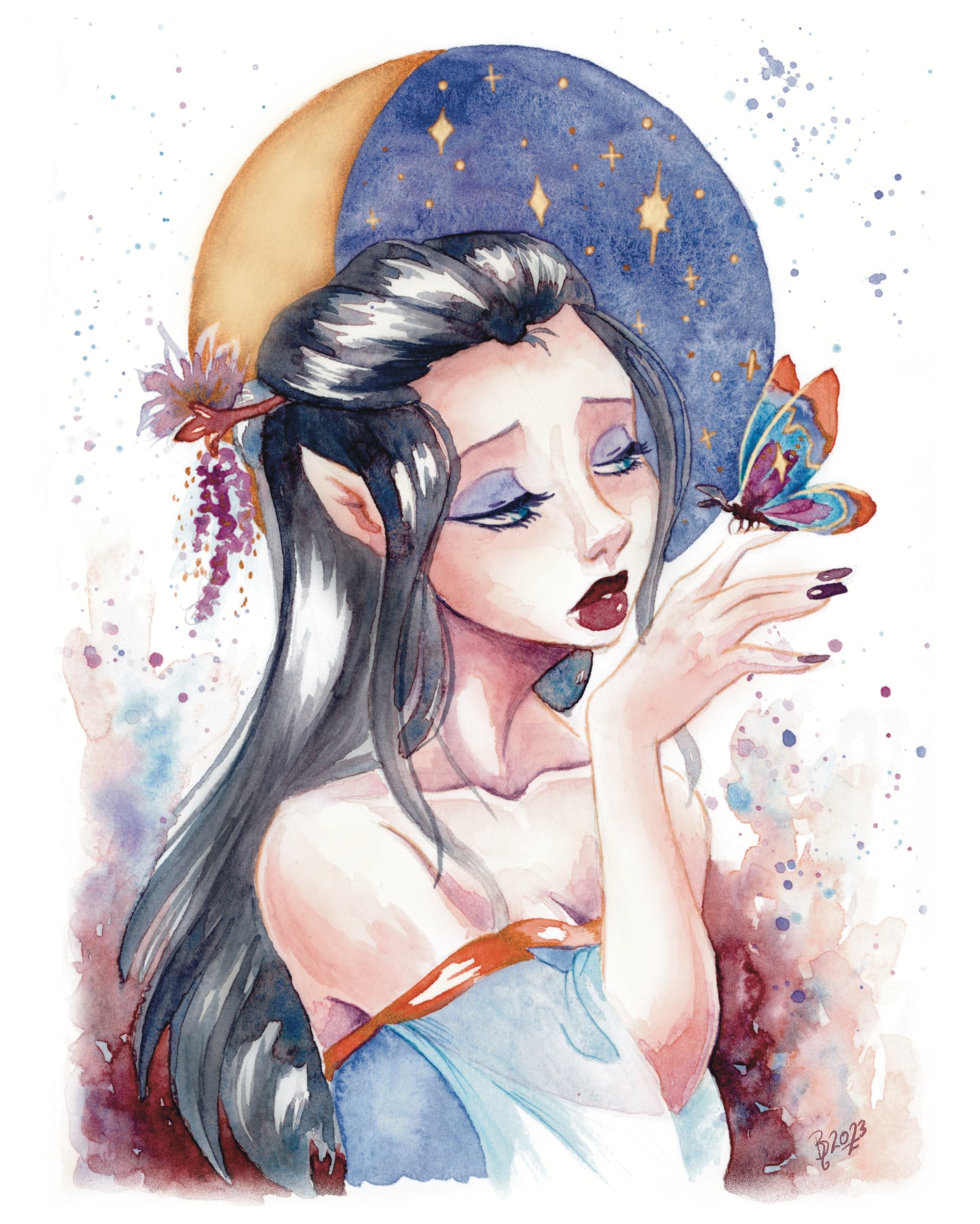 Stargazer Moth - PRINT