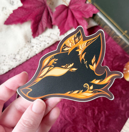 Black Gilded Fox - STICKER