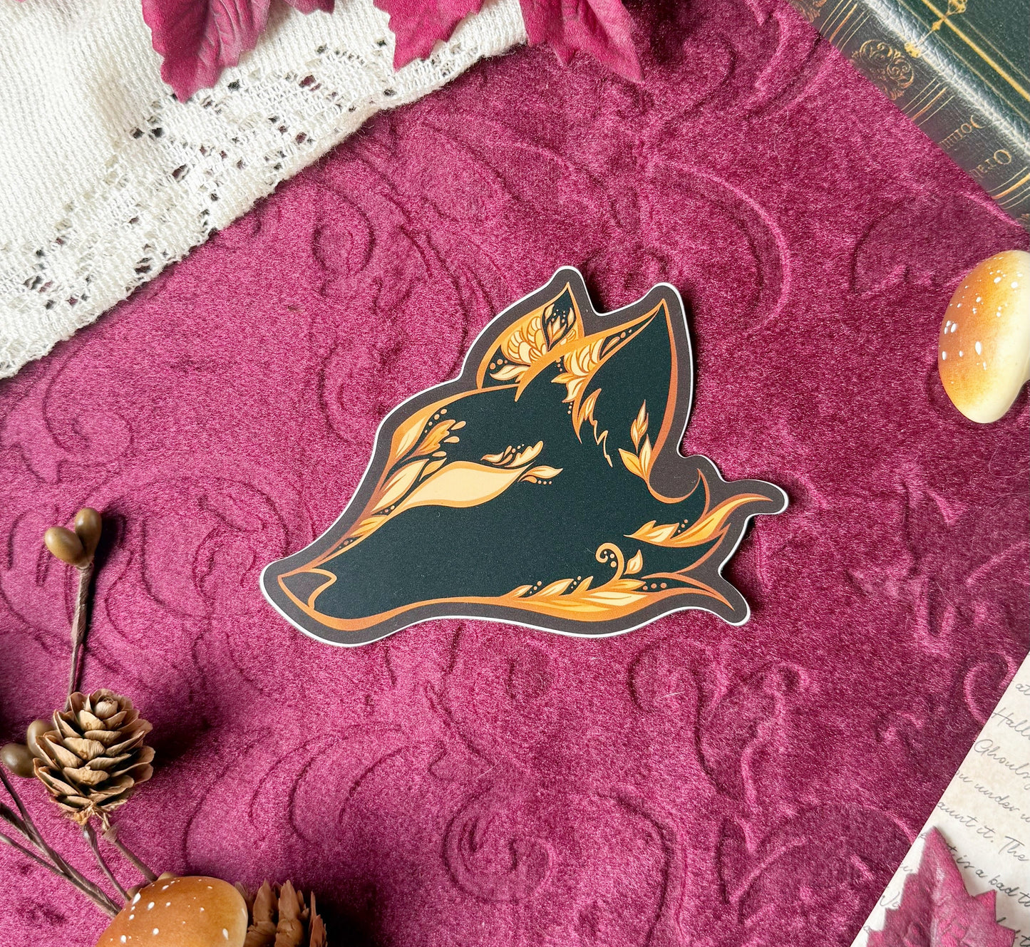 Black Gilded Fox - STICKER
