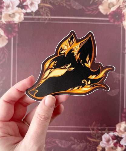 Black Gilded Fox - STICKER