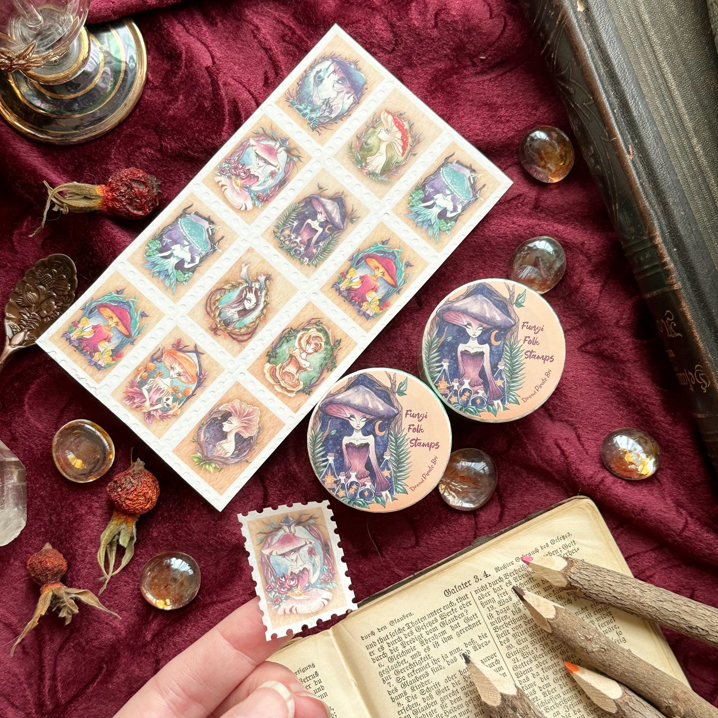 Fungi Folk Stamps 1 - WASHI TAPE