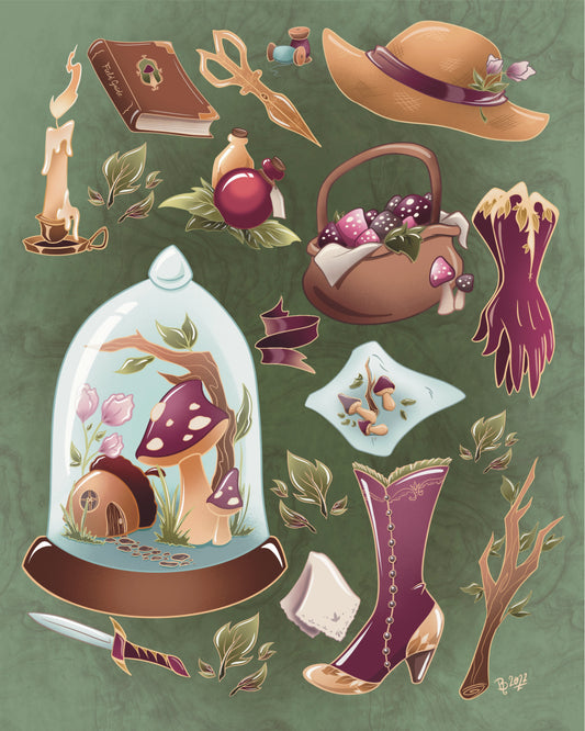 Mushroom Forager Aesthetic - PRINT