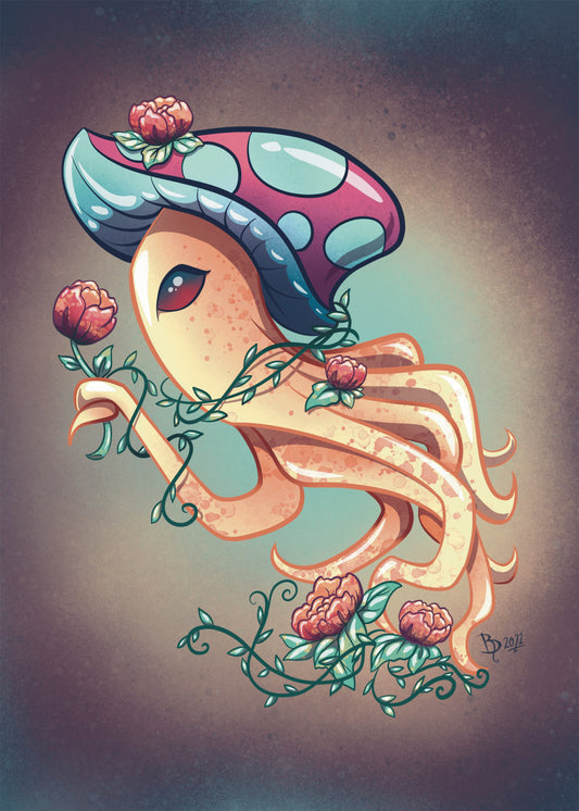 Mushroom Octopus - PRINT