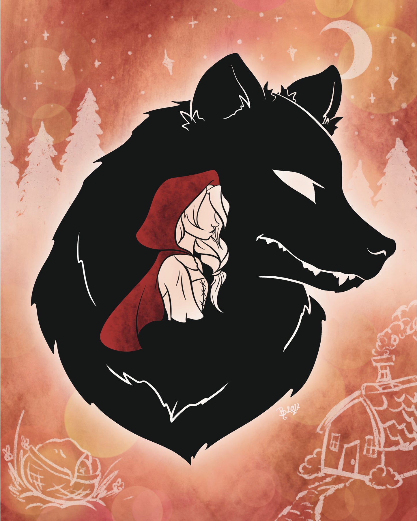 Fairytale Shadow Red Riding Hood - PRINT