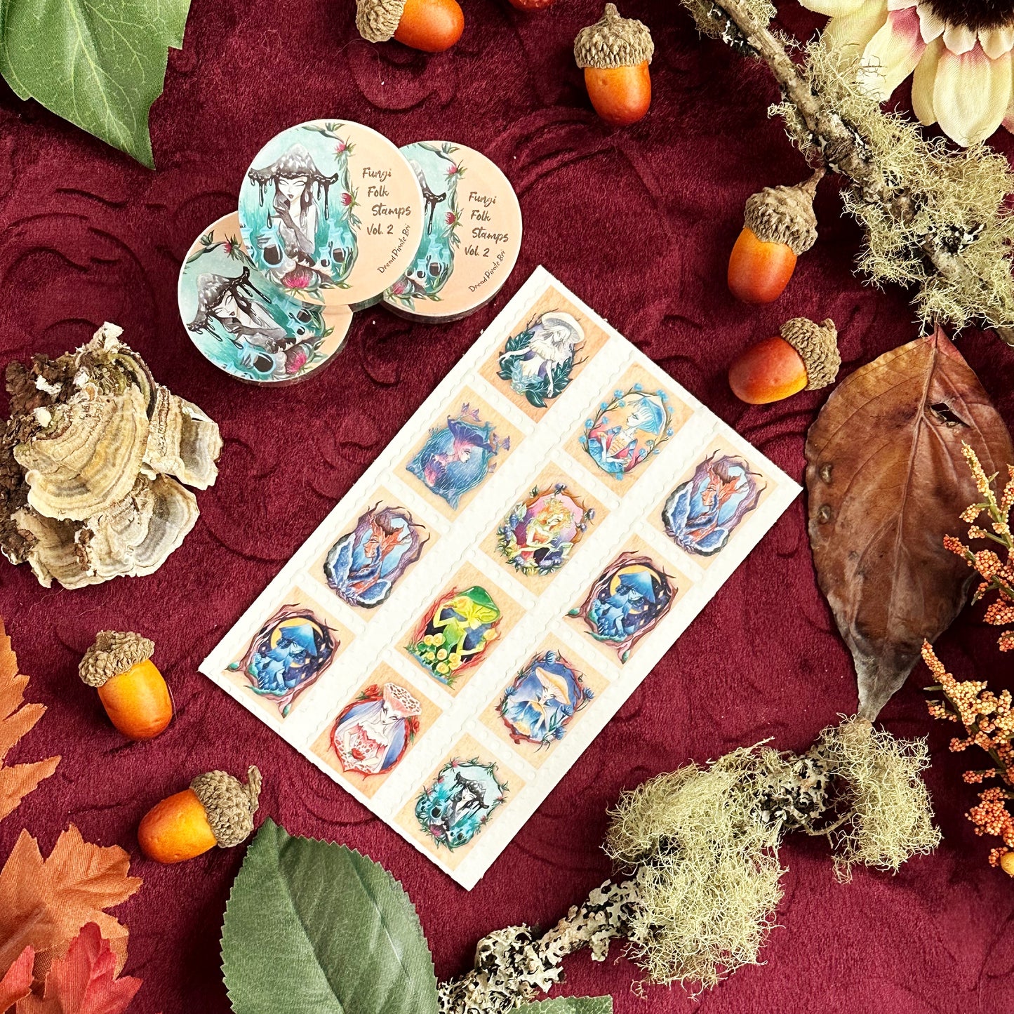 Fungi Folk Stamps 2 - WASHI TAPE